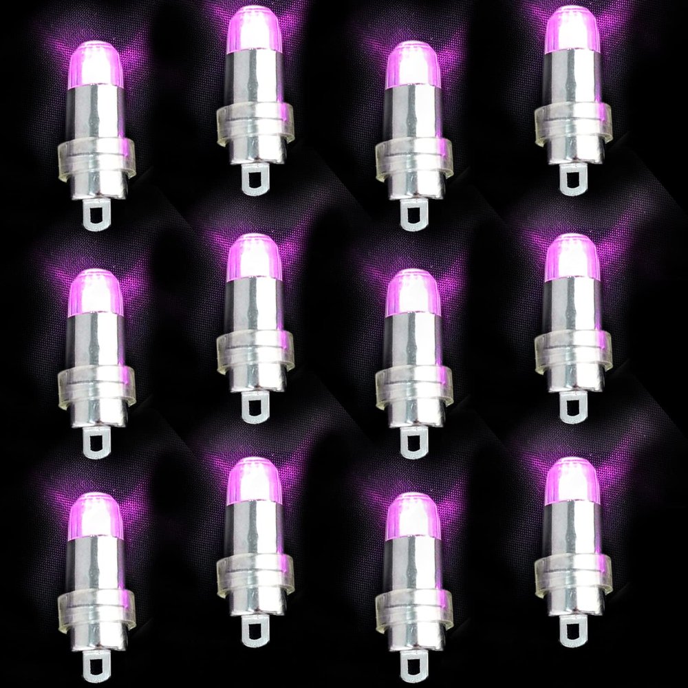 Acmee Non-Blinking Water Proof LED Mini Light Light up Paper Lanterns,Balloons,or Vase for Birthday Party or Wedding Decoration (Purple, Pack of 12)