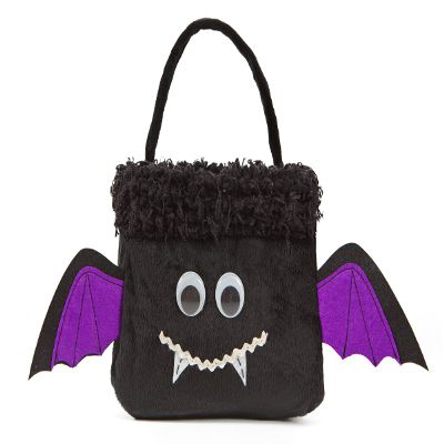 Xia Home Fashions Bat Halloween Treat Bag, 7 by 7 by 13"