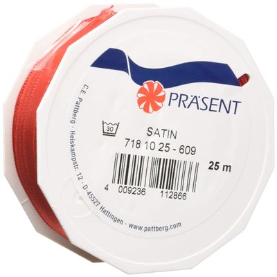 PRSENT C.E. Pattberg Satin red Gift Ribbon, 27 Yards for Wrapping Gifts, 0.39 inches Width, Ribbon for Decorating & Crafting, Decorative Ribbon for Gifts, for Every Occasion