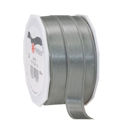 PRSENT C.E. Pattberg Satin Slate (Grey) Gift Ribbon, 27 Yards for Wrapping Gifts, 0.39 inches Width, Ribbon for Decorating & Crafting, Decorative Ribbon for Gifts, for Every Occasion