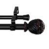 A&F Rod Dcor - Sonnet Double Curtain Rod 1 inch Diameter, 120-170 inch - Black view 1