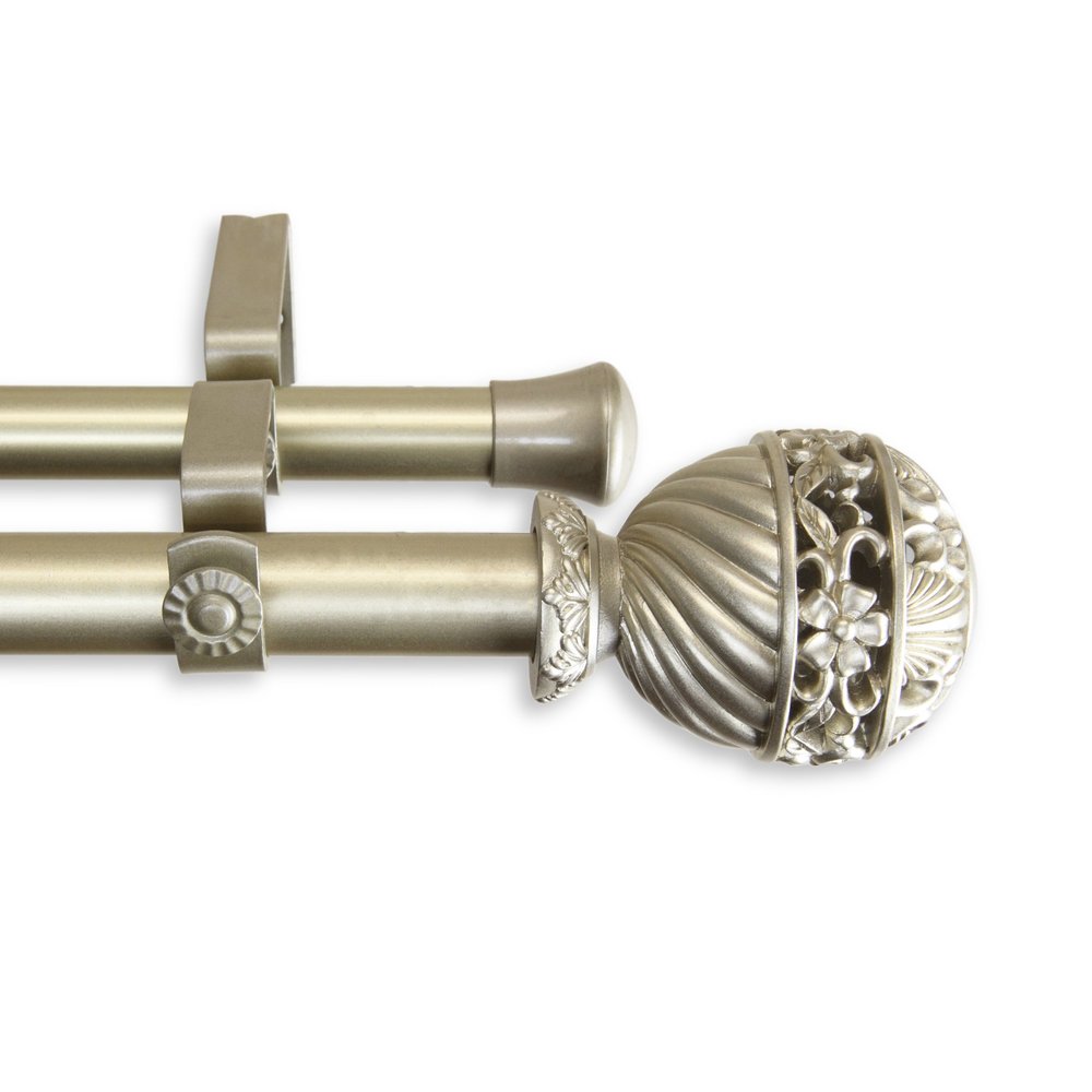 A&F Rod Dcor - Sonnet Double Curtain Rod 1 inch Diameter, 120-170 inch - Gold