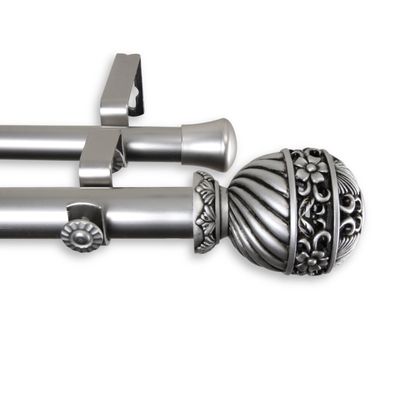 A&F Rod Dcor - Sonnet Double Curtain Rod 1 inch Diameter, 120-170 inch - Satin Nickel