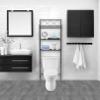 J&V TEXTILES 3-Shelf Bathroom Organizer Over The Toilet, Bathroom Spacesaver (Black) view 1