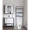 J&V TEXTILES 3-Shelf Bathroom Organizer Over The Toilet, Bathroom Spacesaver (Black) view 3