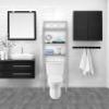 J&V TEXTILES 3-Shelf Bathroom Organizer Over The Toilet, Bathroom Spacesaver (Silver) view 1