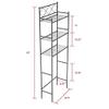 J&V TEXTILES 3-Shelf Bathroom Organizer Over The Toilet, Bathroom Spacesaver (Silver) view 2