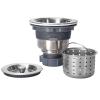 3-1/2 Inch Sink Drain Assembly Kit, Removable Deep Sink Strainer Basket with Sink Stopper/Sealing Lid for Home, Kitchen, Stainless Steel view 1