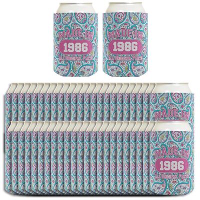 40th Birthday Gift Coolie Made in 1986 Can Coolies 48-Pack Drink Can Coolers Party Pack