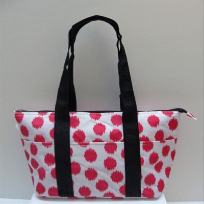 Lunch Bag Insulated Tote Bag Reusable Bag (Pink Dots)