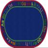 Flagship Carpets Know Your ABCs Educational Oval Rug for Home Learning Area or Classroom Mat, Kids Room or Playroom Carpet, 7'6" x 12', Blue/Multi view 1