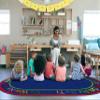Flagship Carpets Know Your ABCs Educational Oval Rug for Home Learning Area or Classroom Mat, Kids Room or Playroom Carpet, 7'6" x 12', Blue/Multi view 2