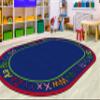 Flagship Carpets Know Your ABCs Educational Oval Rug for Home Learning Area or Classroom Mat, Kids Room or Playroom Carpet, 7'6" x 12', Blue/Multi view 3