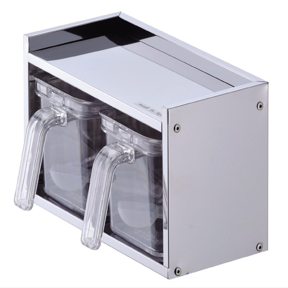 Pearl Metal HB-1778 Seasoning Rack, Stocker, 2 Pieces, Stainless Steel, Made in Japan