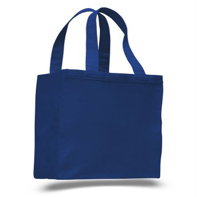 (12 Pack) Set of 12- Extra Heavy Duty Canvas Tote Bag with Gusset (Royal)