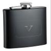 Visol Raven Personalized Flask with Initial Engraved, Monogram V, Black view 1