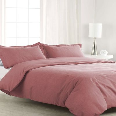 200 Thread Count 3 Piece California King Size Duvet Cover Set 100% Egyptian Cotton Premium Quality Solid Pattern Lavender