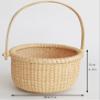 Teng Tian Classic Nantucket Round baskets with wood Knobs HandleWoven Basket Container Tote Cube Organizer Handwoven rattanStorage Fruit Basket view 2