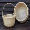 Teng Tian Classic Nantucket Round baskets with wood Knobs HandleWoven Basket Container Tote Cube Organizer Handwoven rattanStorage Fruit Basket view 4