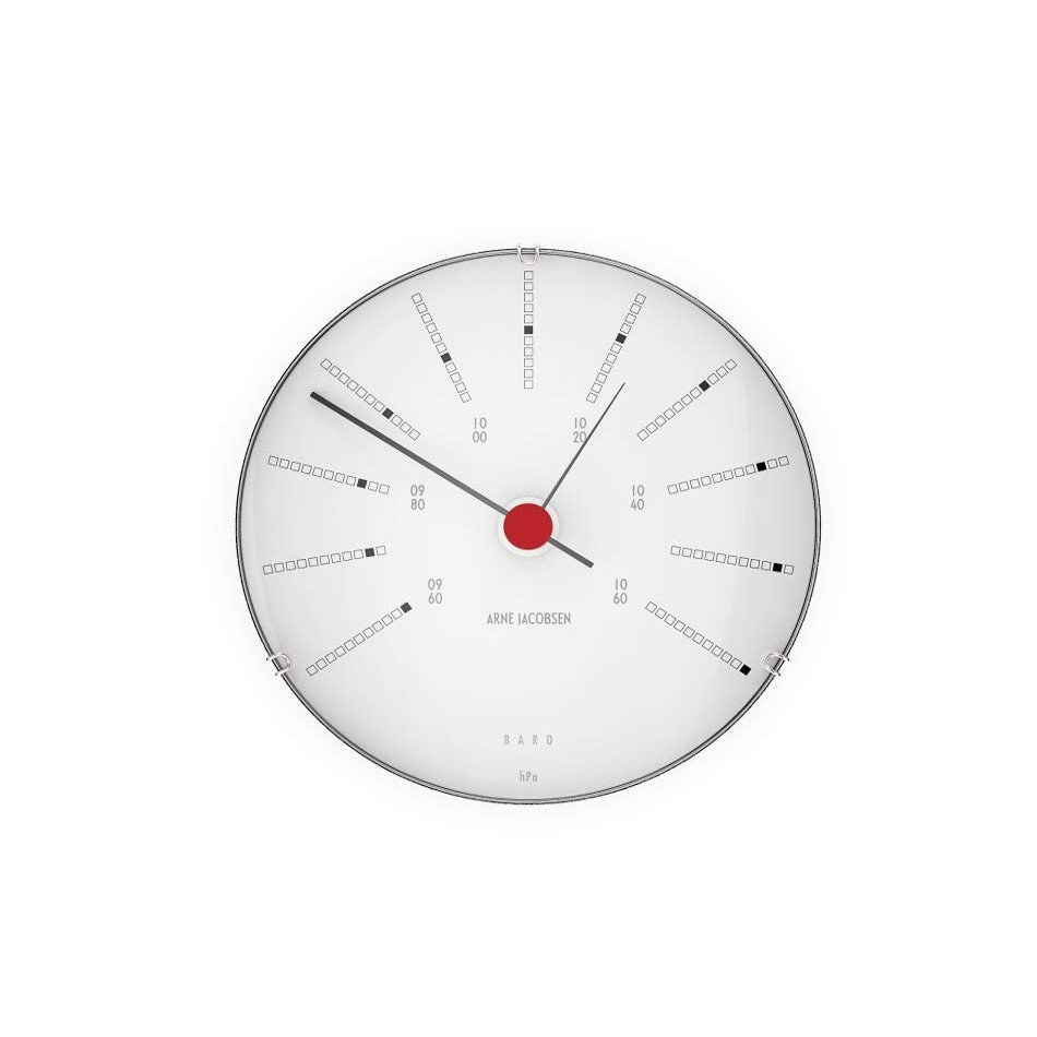 Arne Jacobsen Wall Clock, Plastic Aluminium Glass, Oak, 12cm