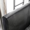 Furniture of America Hariett Contemporary Faux Leather Upholstered Queen-Size Bed, No Box Spring Required, for Bedroom, Guest Room Bed, Black view 4