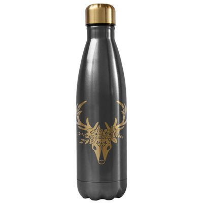 Karma Stainless Steel Water Bottle, Charcoal