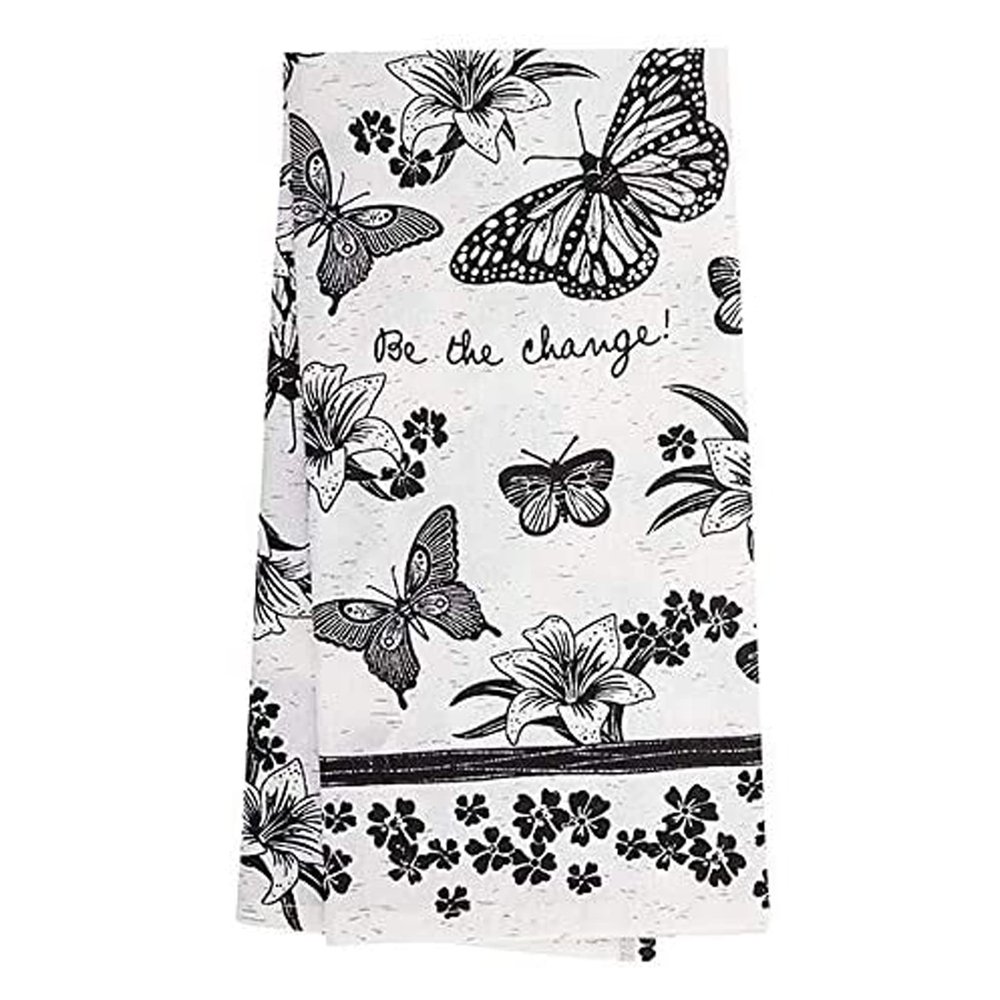 Karma Boho Tea Towels, Decorative Kitchen Towels for Home, Absorbent Cotton Dish Towels, 28" L x 20" W, Kitchen Countertop, Oven and Table Dcor, Butterfly