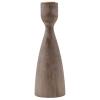 Karma, Acacia Wood Turned Candle Holder, Wooden Rounded Turned Candle Holders, Large Gray view 2