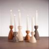 Karma, Acacia Wood Turned Candle Holder, Wooden Rounded Turned Candle Holders, Large Gray view 4