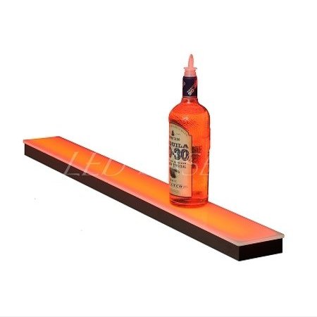 Low Profile Single Step LED Lighted Liquor Display Shelf 24"