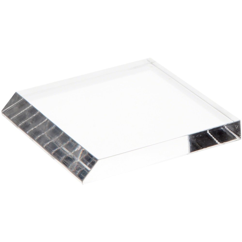 Plymor 3" W x 3" D x 0.375" H Clear Square Angled-Front Base