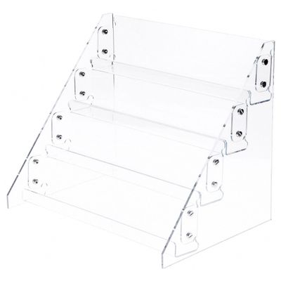 Plymor Clear Acrylic 4-Level Boxed Greeting Card Display Rack, 15.5" W x 11" D x 12.75" H