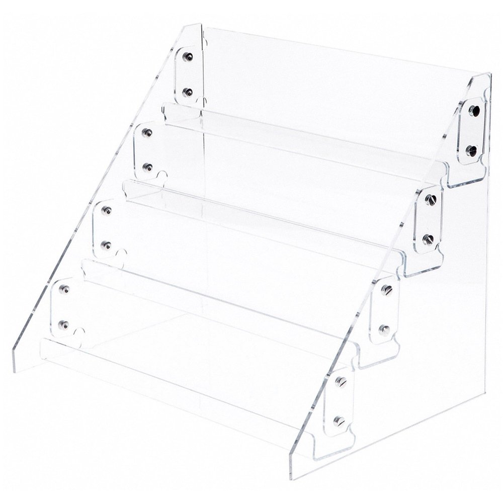 Plymor Clear Acrylic 4-Level Boxed Greeting Card Display Rack, 15.5" W x 11" D x 12.75" H