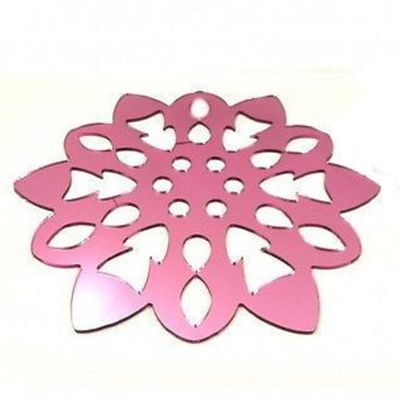 8 Snowflake Pink Mirror Acrylic Coasters