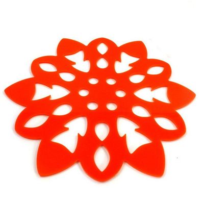 8 Snowflake Orange Acrylic Coasters