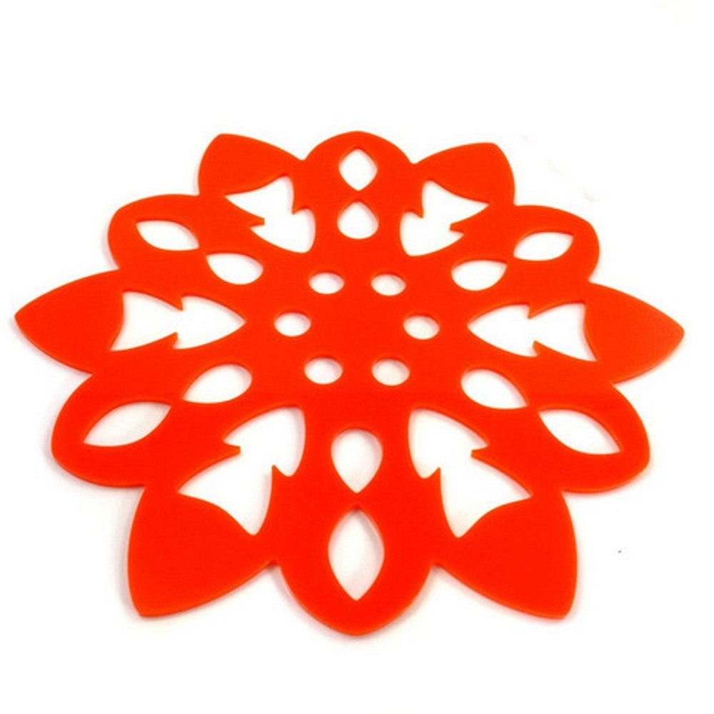 8 Snowflake Orange Acrylic Coasters