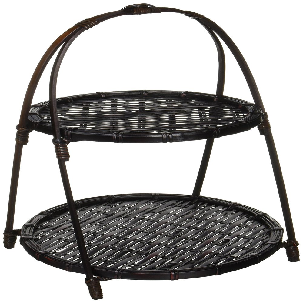 Yamako 24986 One-Touch Akebono 2-Tier Basket, Large