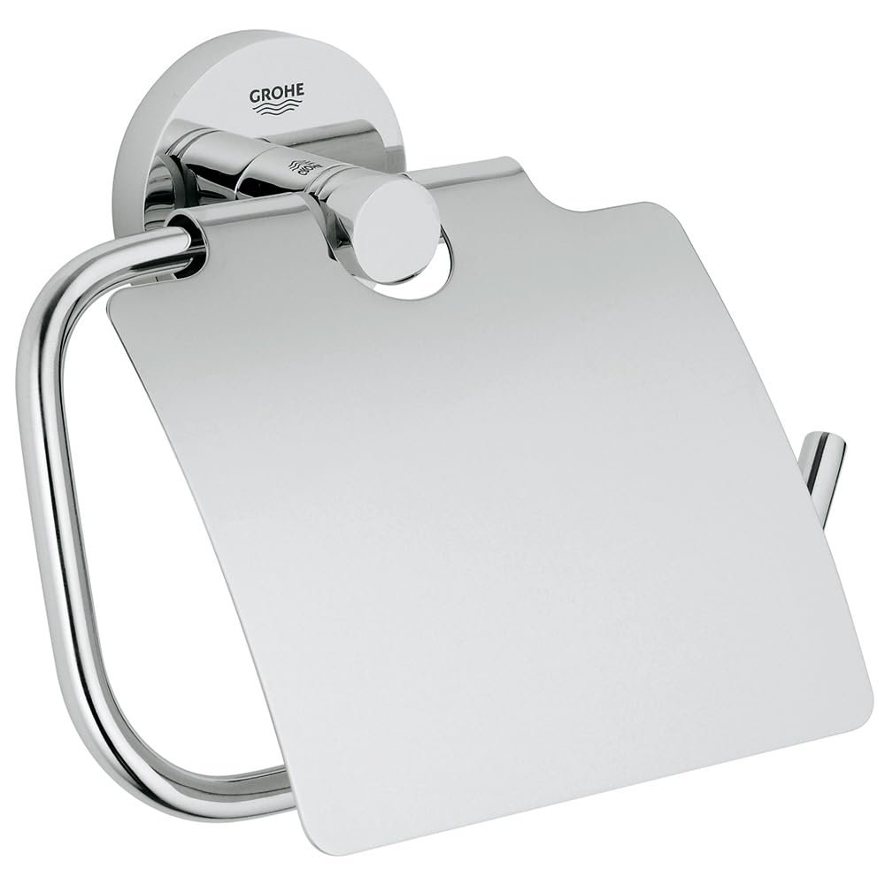 Essentials Toilet Paper Holder With Cover, Starlight Chrome