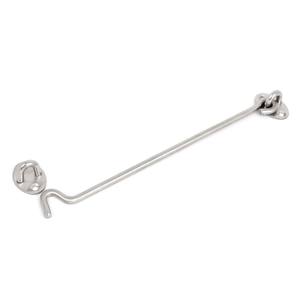 uxcell 250mm Long Stainless Steel Cabin Hooks Eye Latch Door Gate Swivel Window Hook with Mounting Screws