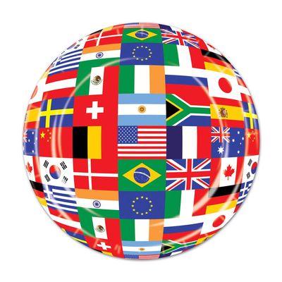 Beistle 9" International Flag Party Tableware Plates - 12 Pack(8/Pkg)