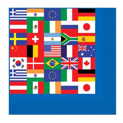 Beistle International Flag Luncheon Napkins - 12 pack(16/Pkg)(2-Ply)