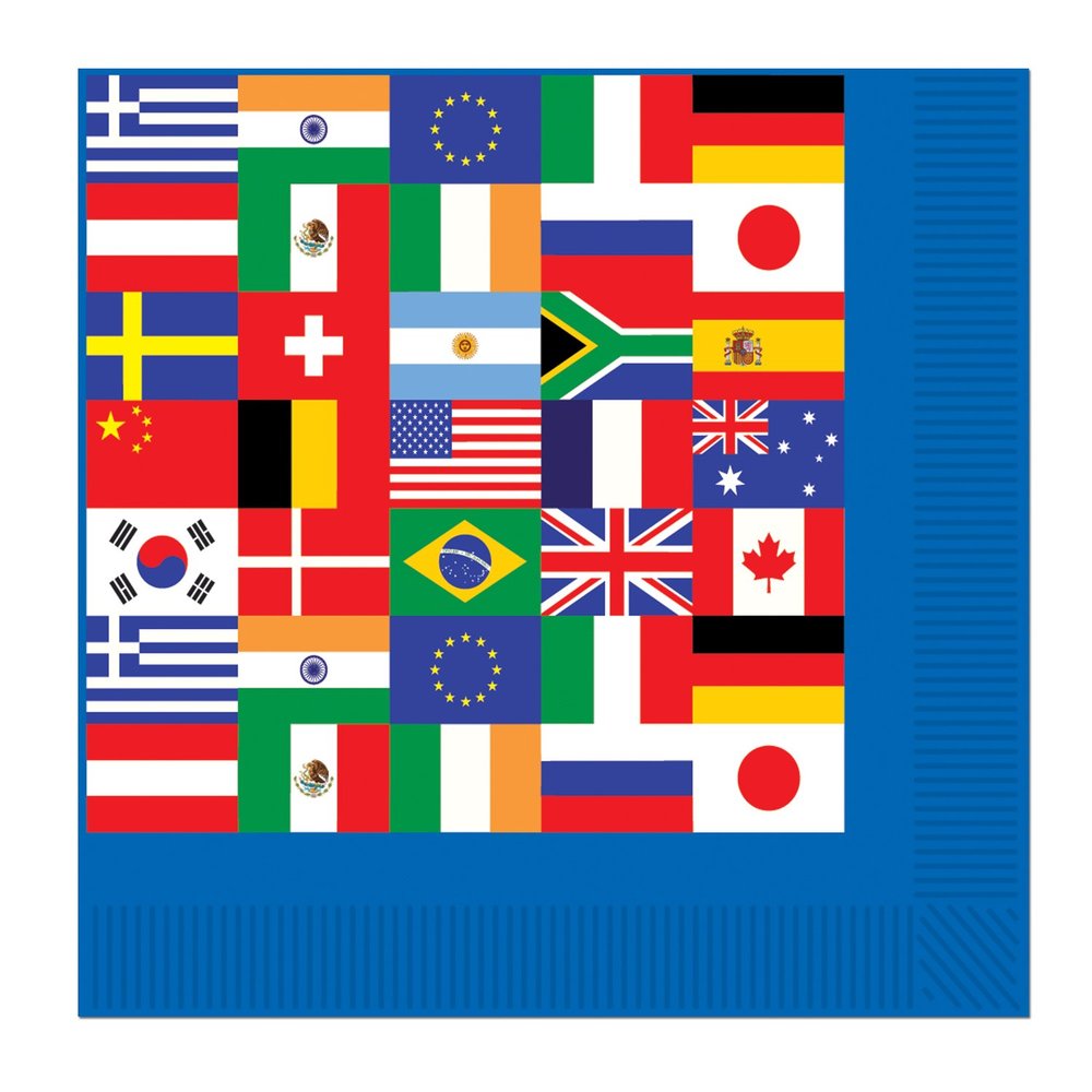 Beistle International Flag Luncheon Napkins - 12 pack(16/Pkg)(2-Ply)