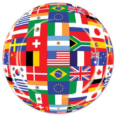 Beistle 7" International Flag Party Plates - 12 Pack(8/Pkg)