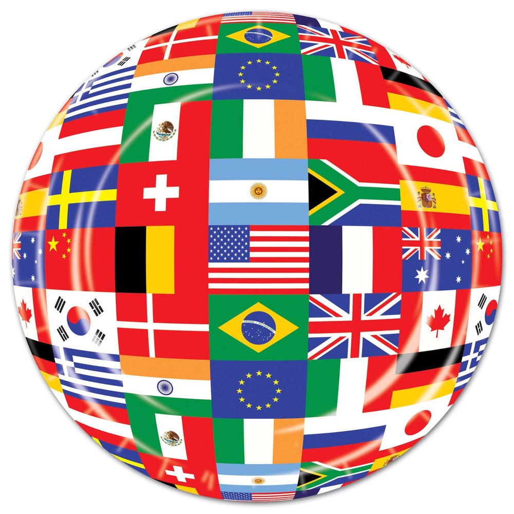 Beistle 7" International Flag Party Plates - 12 Pack(8/Pkg)