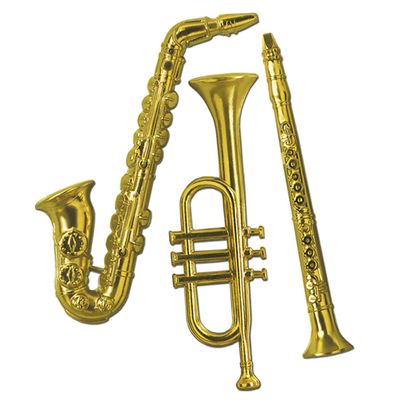 Beistle Gold Plastic Musical Instruments Pack of 12