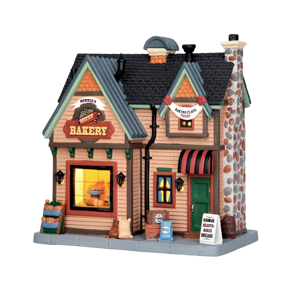 Lemax Caddington Village Bonnie's Bread Bakery Porcelain Lighted Building #55934