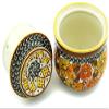 Polmedia Polish Pottery French Butter Dish UNIKAT - Autumn Glow Pattern Handmade in Boleslawiec Poland + Certificate of Authenticity view 2