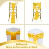 MDS Satin Chair Sashes, 50 Pack, 7x108 Each, Decorative Chair Bows Ribbon Tie Backs for Wedding Party, Holiday Dinner, Birthday, Reception, Banquet, Hotel & Event Decoration - Yellow Gold view 4