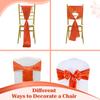 MDS Satin Chair Sashes, 50 Pack, 7x108 Each, Decorative Chair Bows Ribbon Tie Backs for Wedding Party, Holiday Dinner, Birthday, Reception, Banquet, Hotel & Event Decoration - Brunt Orange view 4