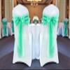 MDS Satin Chair Sashes, 100 Pack, 7x108 Each, Decorative Chair Bows Ribbon Tie Backs for Wedding Party, Holiday Dinner, Birthday, Reception, Banquet, Hotel & Event Decoration - Mint view 2